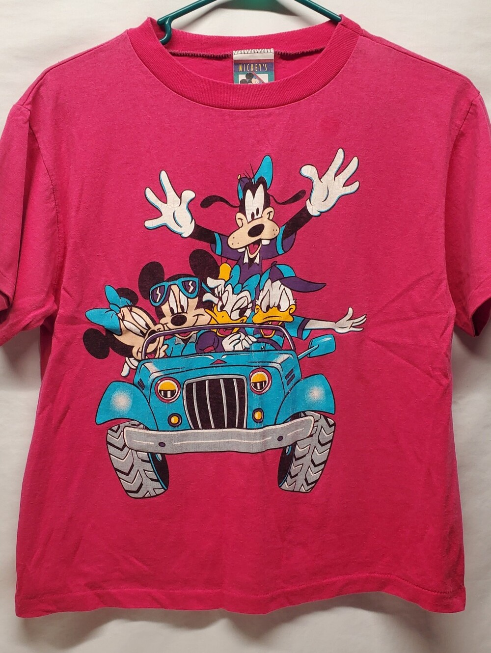 VTG rare vintage Disney Mickey mouse 90s double sided single stitch pink shirt